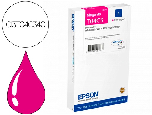[9162388] EPSON - Ink-jet t04c3 magenta 1700 paginas (Ref. C13T04C340)