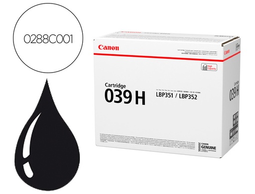 [9161632] CANON - Toner 039h isensys lbp351x lbp352x negro (Ref. 0288C001)