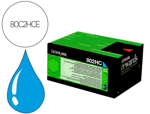 [2162418] LEXMARK - Toner laser 80c2hce cian 3000 paginas (Ref. 80C2HCE)