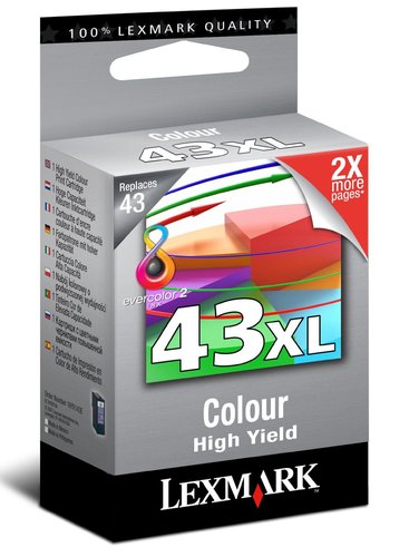[1139650] LEXMARK - Cartuchos ORIGINALES Inyección De Tinta Nº43XL Color (Ref.18YX143E)