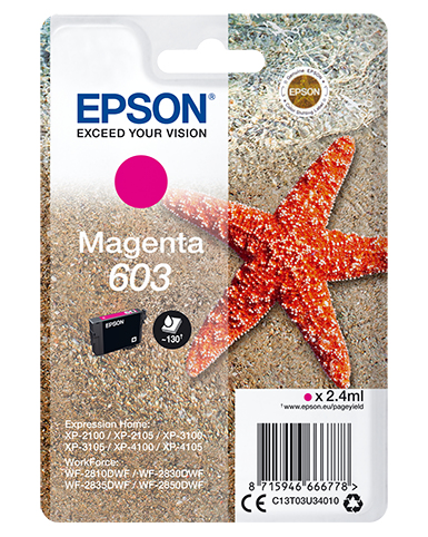 [2160808] EPSON - Ink-jet magenta std estrella de mar 1 603 rf / am single (Ref. C13T03U34020)
