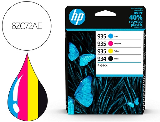 [2162386] HP ( HEWLETT PACKARD ) - Toner 934/935 y 6zc72ae multi pack negro / cian / magenta / amarillo (Ref. 6ZC72AE)