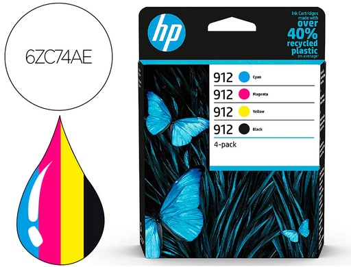 [2162390] HP ( HEWLETT PACKARD ) - Toner 912 -6zc74ae multi pack negro / cian / magenta / amarillo (Ref. 6ZC74AE)