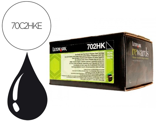 [2162427] OKI - Toner laser lexmark 702hke negro 4000 paginas (Ref. 70C2HKE)