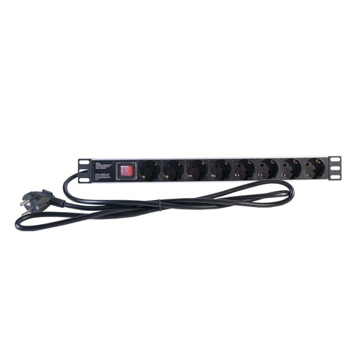 2LAN - Regleta 19" 8 Schukos Interruptor (Ref.REG8SCHINT)