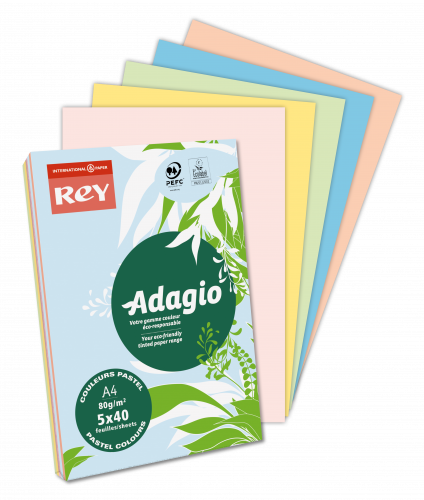 ADAGIO - PAQUETE 500H PAPEL 80GR A4 AZUL CELESTE PALIDO (Ref.156225)