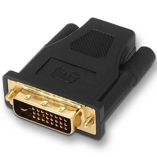 AISENS - ADAPTADOR DVI A HDMI, DVI 24+1/M - HDMI A/H ORO NEGRO (Ref.A118-0091)