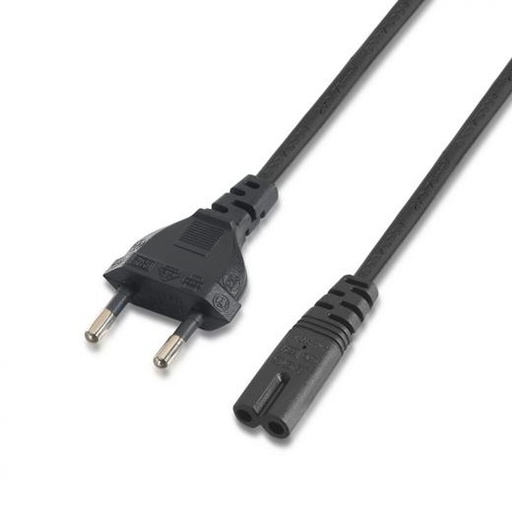 AISENS - CABLE ALIMENTACIÓN FORMA 8, CEE7/16/M-C7/H, NEGRO, 1.5M (Ref.A132-0173)