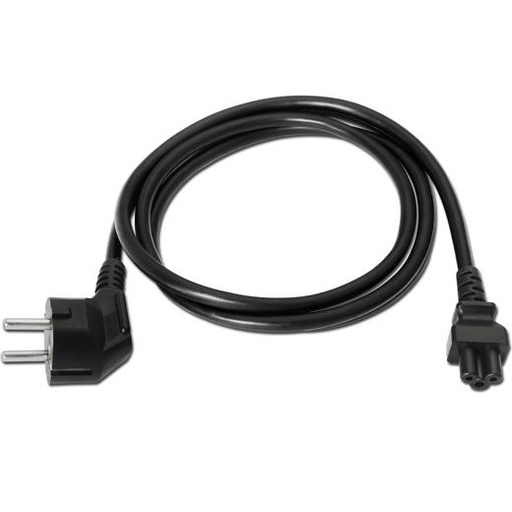 AISENS - CABLE ALIMENTACIÓN TRÉBOL CEE7 ACODADO/M - C5/H NEGRO 1,5M (Ref.A132-0172)