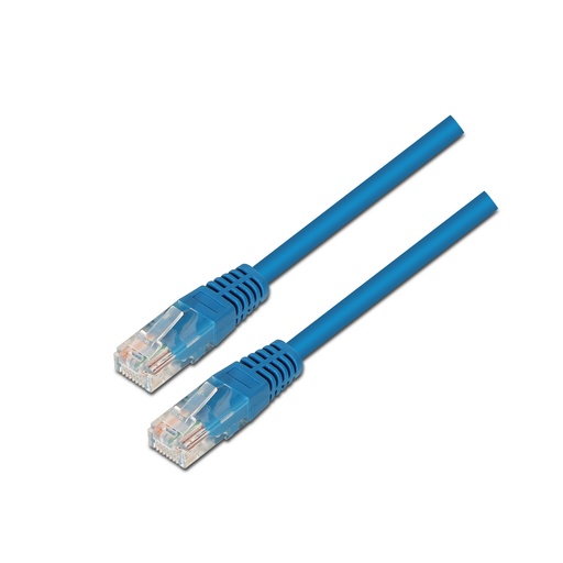 AISENS - CABLE DE RED LATIGUILLO RJ45 CAT.5E UTP AWG24, AZUL, 0.5M (Ref.A133-0190)