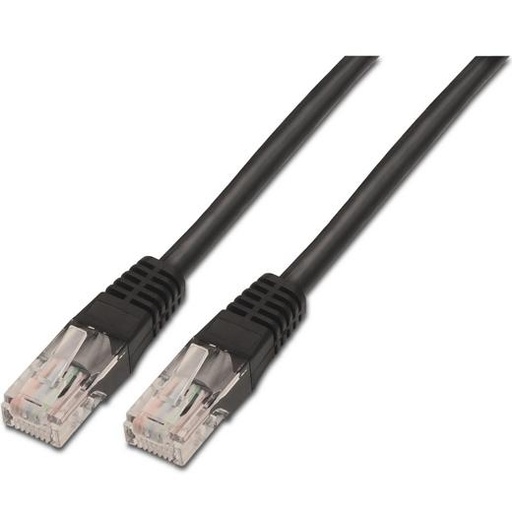 AISENS - CABLE DE RED LATIGUILLO RJ45 CAT.6 UTP AWG24, NEGRO, 3.0M (Ref.A135-0260)