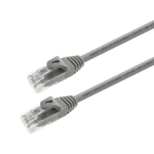 AISENS - CABLE DE RED LATIGUILLO RJ45 LSZH CAT.6A 500 MHZ UTP AWG24, GRIS, 2.0M (Ref.A145-0327)