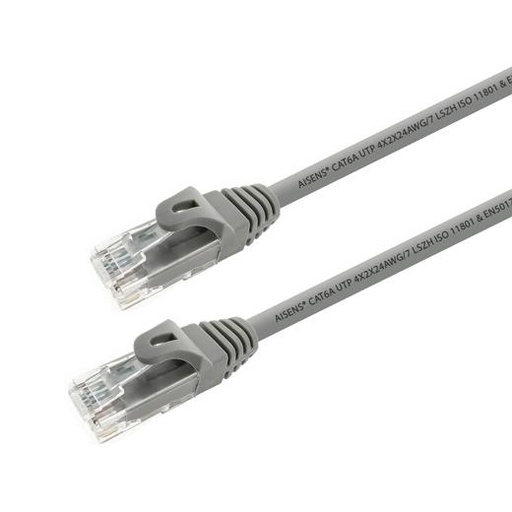 AISENS - CABLE DE RED LATIGUILLO RJ45 LSZH CAT.6A 500MHZ UTP AWG24 GRIS 1,0M (Ref.A145-0326)