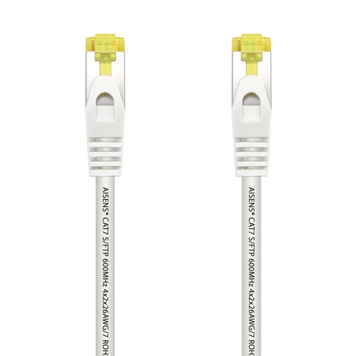 AISENS - CABLE DE RED LATIGUILLO RJ45 LSZH CAT.7 600 MHZ S/FTP PIMF AWG26, BLANCO, 25CM (Ref.A146-0488)