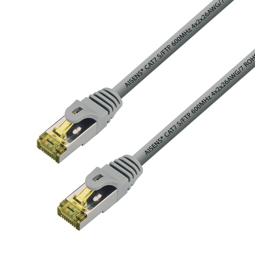 AISENS - CABLE DE RED LATIGUILLO RJ45 LSZH CAT.7 600MHZ S/FTP PIMF AWG26 GRIS 5,0M (Ref.A146-0337)