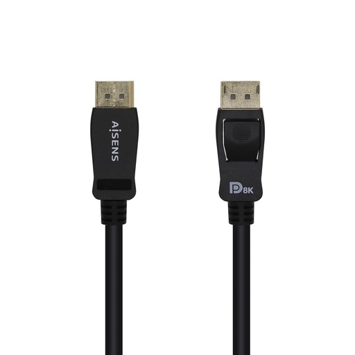 AISENS - CABLE DISPLAYPORT CERTIFICADO V1.4 8K@60HZ, DP/M-DP/M, NEGRO, 3.0M (Ref.A149-0433)