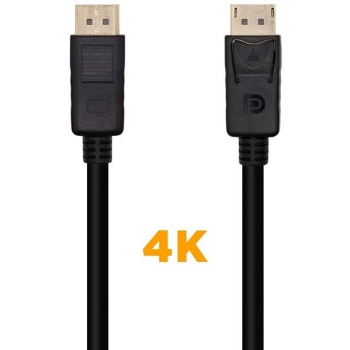 AISENS - CABLE DISPLAYPORT V1.2 4K@60HZ DP/M - DP/M NEGRO 2,0M (Ref.A124-0129)