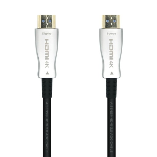 AISENS - CABLE HDMI V2.0 AOC PREMIUM ALTA VELOCIDAD / HEC 4K@60HZ 18GBPS, A/M-A/M, NEGRO, 20M (Ref.A148-0378)