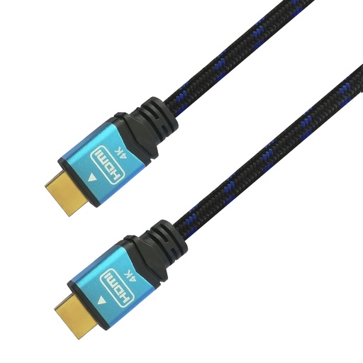 AISENS - CABLE HDMI V2.0 PREMIUM ALTA VELOCIDAD / HEC 4K@60HZ 18GBPS, A/M-A/M, NEGRO/AZUL, 10M (Ref.A120-0360)