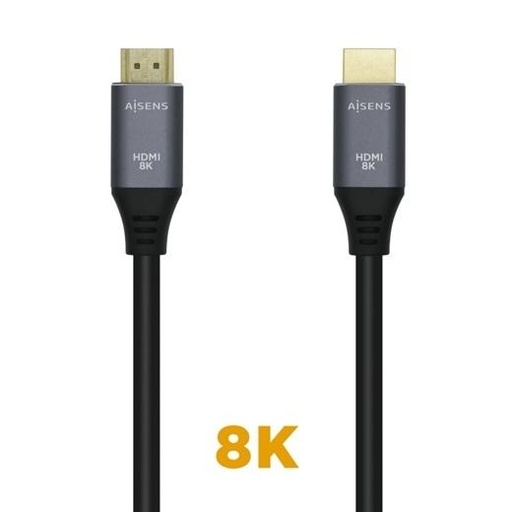 AISENS - CABLE HDMI V2.1 ULTRA ALTA VELOCIDAD / HEC 8K@60HZ 48GBPS, A/M-A/M, GRIS/NEGRO, 1.5M (Ref.A150-0427)