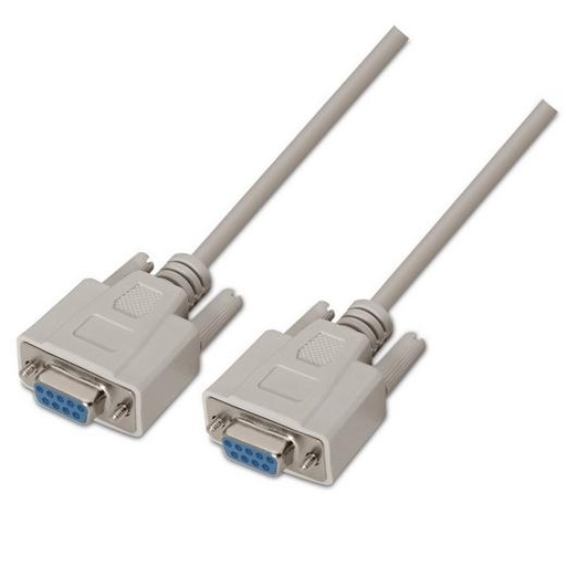 AISENS - CABLE SERIE RS232, DB9/H-DB9/H, BEIGE, 1.8M (Ref.A112-0066)