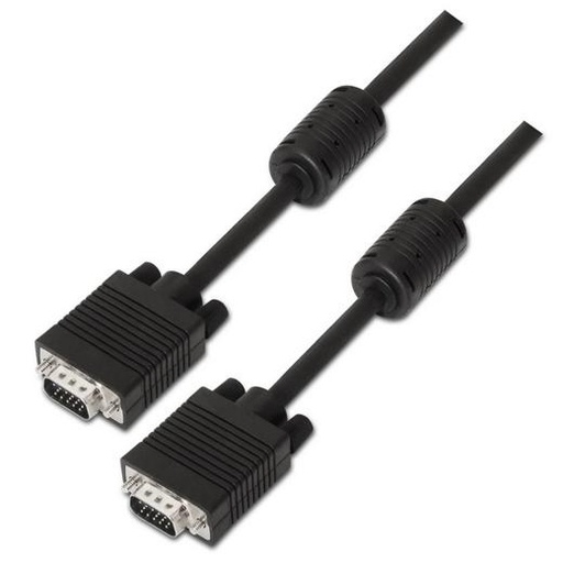 AISENS - CABLE SVGA CON FERRITA, HDB15/M-HDB15/M, NEGRO, 3.0M (Ref.A113-0072)