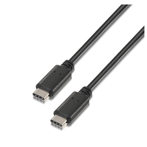 AISENS - CABLE USB 2.0 3A, TIPO USB-C/M-USB-C/M, NEGRO, 0.5M (Ref.A107-0055)