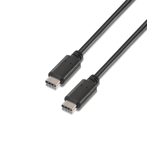 AISENS - CABLE USB 2.0 3A, TIPO USB-C/M-USB-C/M, NEGRO, 3.0M (Ref.A107-0058)