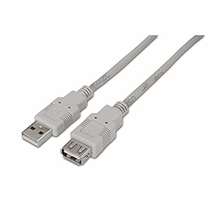 AISENS - CABLE USB 2.0, TIPO A/M-A/H, BEIGE, 1.8M (Ref.A101-0013)