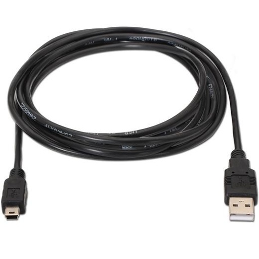 AISENS - CABLE USB 2.0, TIPO A/M-MINI B/M, NEGRO, 1.8M (Ref.A101-0025)