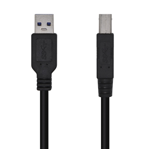 AISENS - CABLE USB 3.0 IMPRESORA TIPO A/M-B/M, NEGRO, 2.0M (Ref.A105-0444)