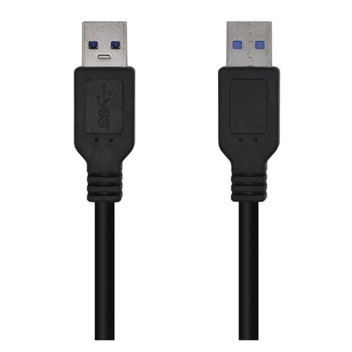 AISENS - CABLE USB 3.0, TIPO A/M-A/M, NEGRO, 1.0M (Ref.A105-0446)