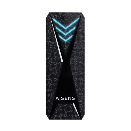 AISENS - CAJA EXTERNA M.2 (NGFF) RGB GAMING NVMe A USB3.2 GEN2, NEGRA (Ref.ASM2-RGB013B)