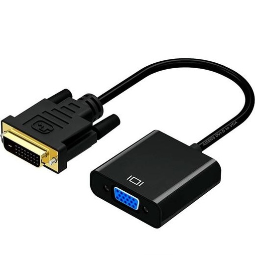 AISENS - CONVERSOR DVI-D A VGA 24+1/M - HDB15/H NEGRO 10CM (Ref.A147-0352)