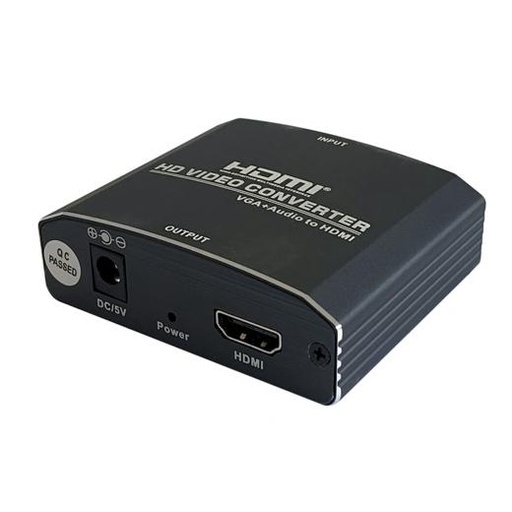 AISENS - CONVERSOR SVGA+AUDIO A HDMI CON ALIMENTACIÓN, SVGA/H+JACK 3.5/H-HDMI A/H, NEGRO (Ref.A115-0386)