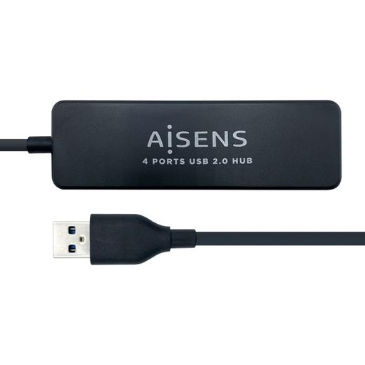AISENS - HUB USB 2.0 TIPO A/M - 4XTIPO A/H NEGRO 30CM (Ref.A104-0402)