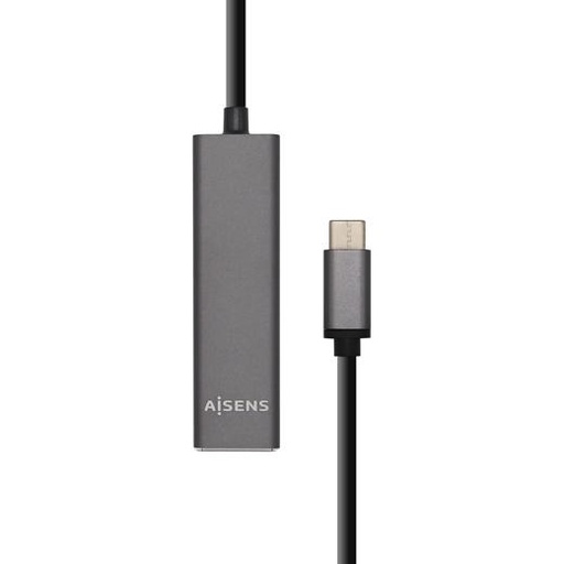 AISENS - HUB USB 3.1 USB-C USB-C/M - 4XTIPO A/H GRIS 15CM (Ref.A109-0403)