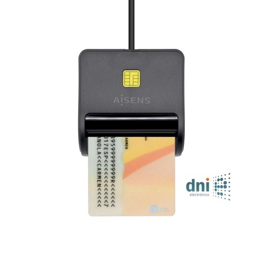 AISENS - LECTOR DE TARJETAS INTELIGENTE DNI COMBO NEGRO (Ref.ASCR-SN01-BK)