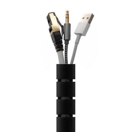 AISENS - Organizador de cable en espiral D.=25mm, negro, 2.0m (Ref.A151-0604)