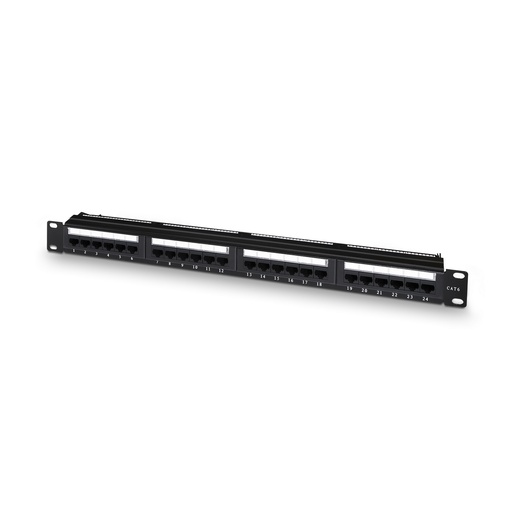 AISENS - PANEL DE PARCHEO DE 24 PUERTOS RJ45 CAT6 UTP 191U DUAL IDC CON GESTION DE CABLES NEG (Ref.A141-0509)