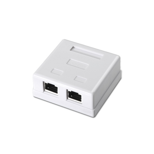 AISENS - ROSETA DE SUPERFICIE RJ45 CAT.6 FTP 2 TOMAS, BLANCO (Ref.A139-0304)