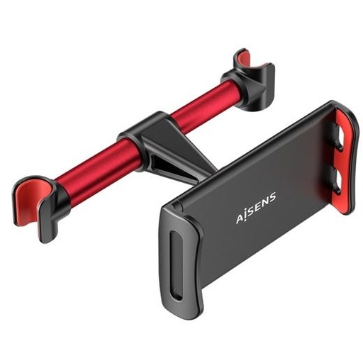 AISENS - SOPORTE COCHE AJUSTABLE (1 PIVOTE) PARA REPOSACABEZAS PARA TELEFONO / TABLET, ROJO (Ref.MSC1P-105)