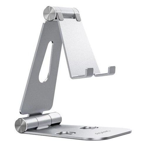 AISENS - SOPORTE DE SOBREMESA TAMAÑO XL AJUSTABLE (2 PIVOTES) PARA MOVIL / TABLET, PLATA (Ref.MS2PXL-092)