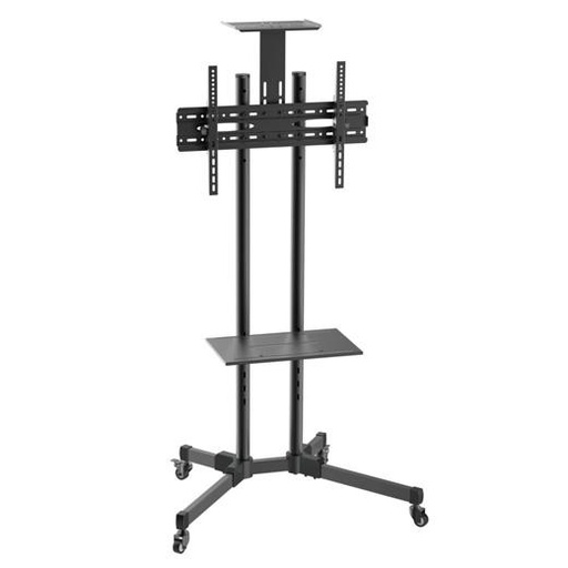 AISENS - SOPORTE DE SUELO ECO CON RUEDA, BANDEJA PARA DVD Y SOPORTE DE CÁMARA PARA MONITOR/TV 50KG D (Ref.FT70TE-035)