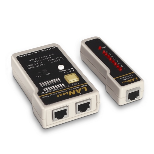AISENS - TESTEADOR PARA CABLE RJ11/RJ12/RJ45, COAXIAL (Ref.A142-0314)