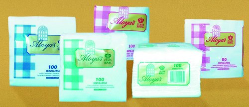 ALOYA´S - SERVILLETA PAPEL 30x30 cm. 1 CAPA BLANCO PAQUETE de 100 (Ref.C09001)