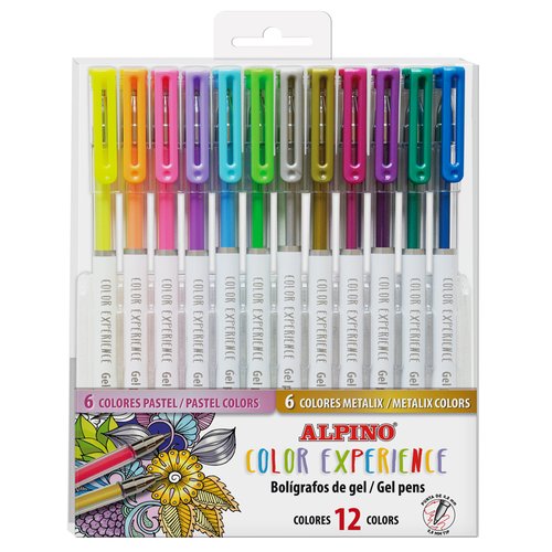 ALPINO - COLOR EXPERIENCE BOLÍGRAFO GEL PENS METALLIC + PASTEL COLORES SURTIDOS -ESTUCHE 12U- (Ref.AR001042)