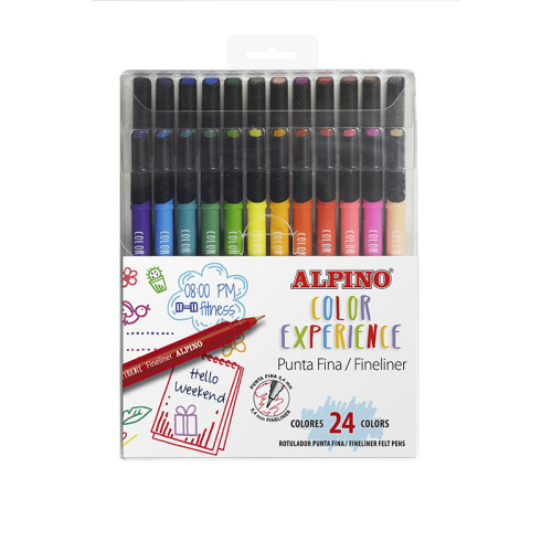 ALPINO - COLOR EXPERIENCE ROTULADOR FINELINER PUNTA FINA COLORES SURTIDOS -ESTUCHE 24U- (Ref.AR001039)