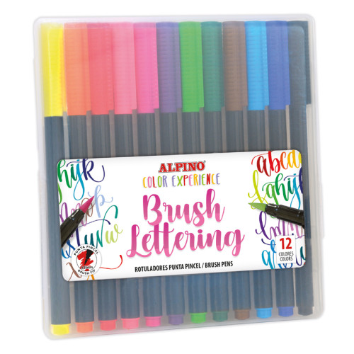 ALPINO - ESTUCHE 12 ROTULADORES BRUSH LETTERING COLOR EXPERIENCE (Ref.AR001054)