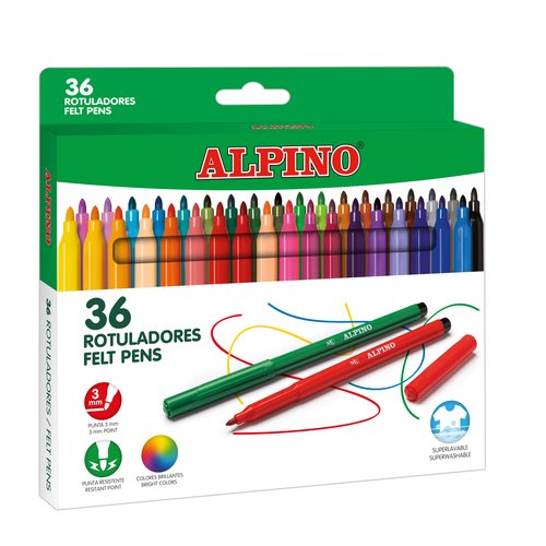 ALPINO - ESTUCHE 36 ROTULADORES STANDARD COLORES SURTIDOS (Ref.AR001036N)